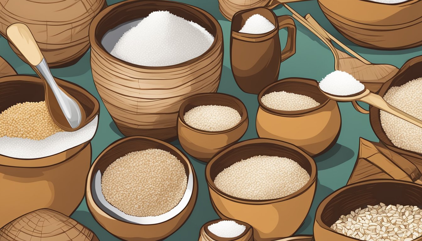 A pound of coconut sugar being measured with tablespoons