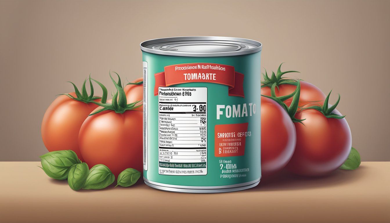 A can of tomato paste with a label showing the weight in ounces