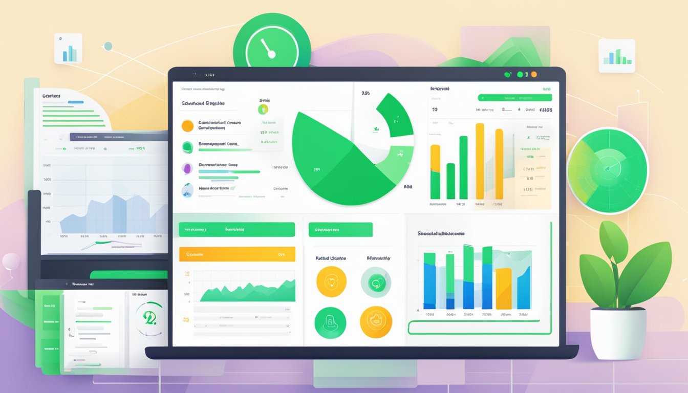 En dataskjerm som viser MailerLite-instrumentbordet med ulike suksessmålinger og grafer