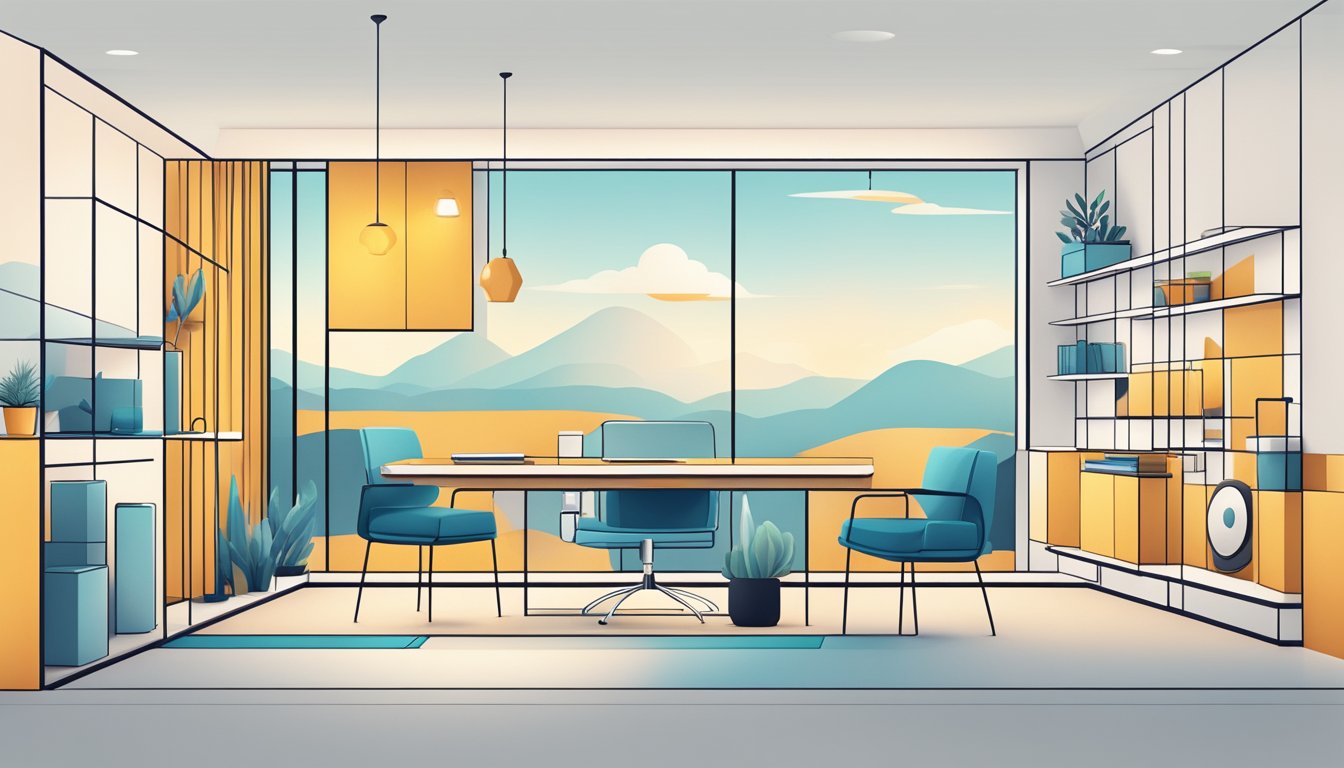 Et minimalistisk UI-design med rene linjer og enkle former