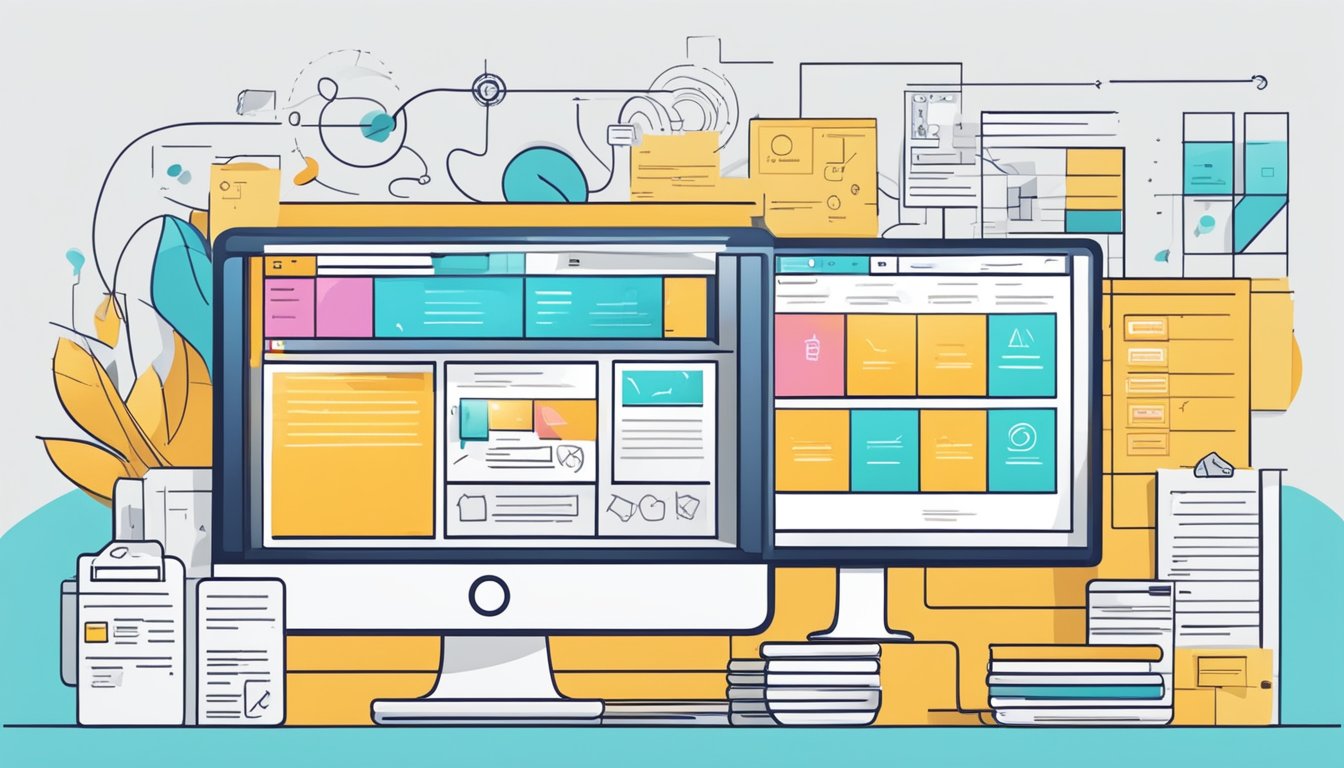 En moderne prosess for nettsidedesign med idémyldring, skisser og innholdsorganisering