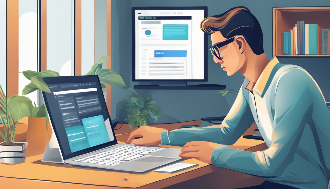 En person som oppdaterer et WordPress-tema på en datamaskin
