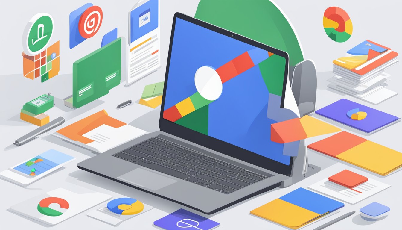 En bærbar datamaskin som viser Googles annonseringspolicyer og retningslinjer