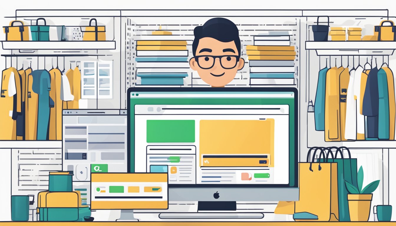 En dataskjerm som viser en velorganisert nettbutikk med Google Ads-dashbordet åpent for optimalisering