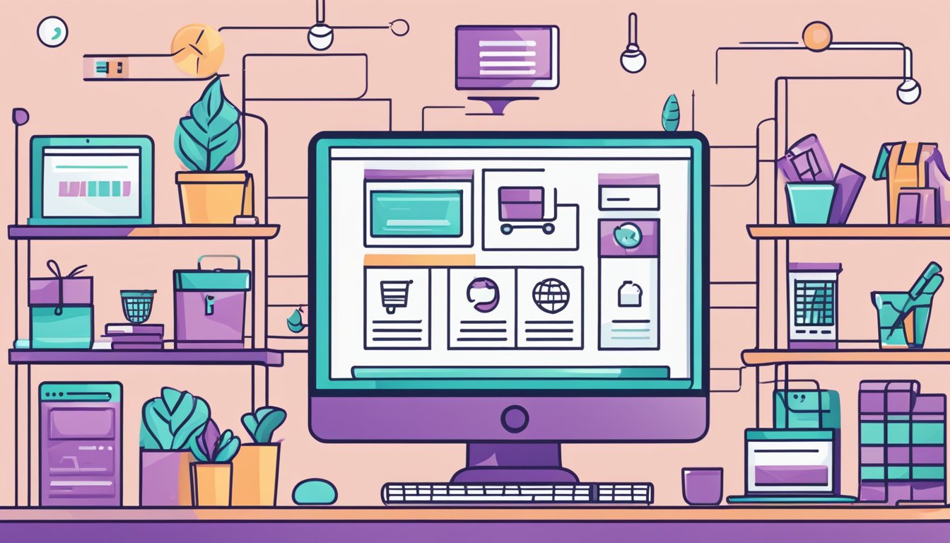 En dataskjerm som viser en tilpasset nettbutikk med WooCommerce og Elementor Pro, med et strømlinjeformet og moderne design