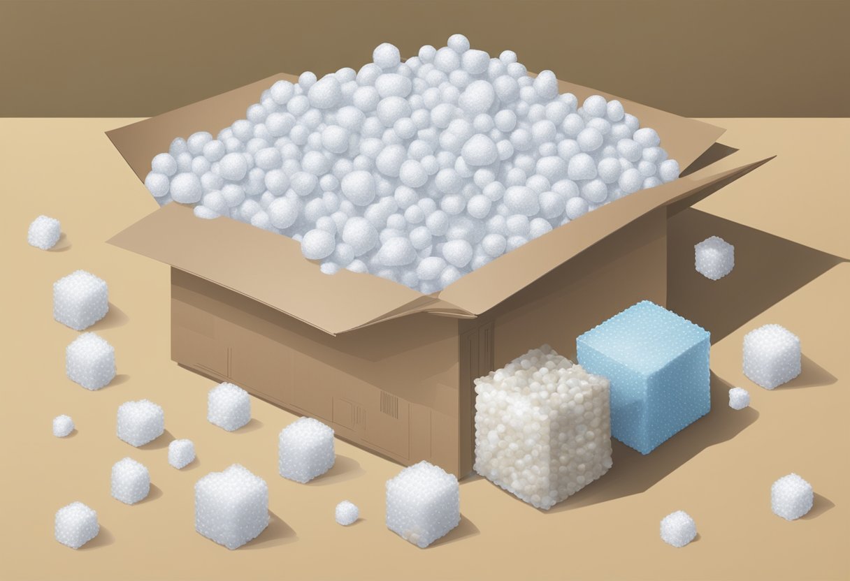 A desktop computer being carefully wrapped in bubble wrap and placed into a sturdy cardboard box, surrounded by packing peanuts for cushioning