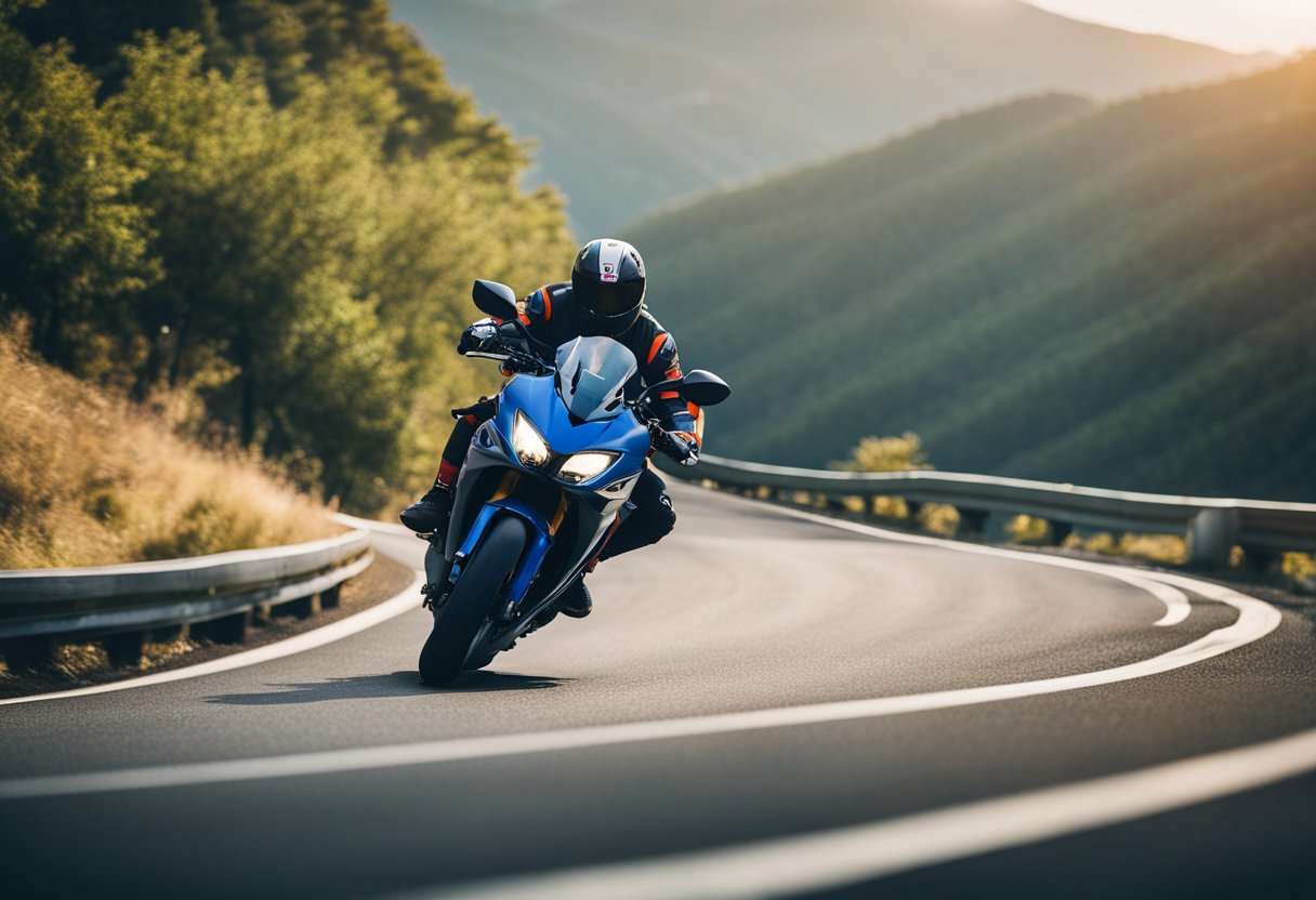 A Honda CBR650R speeding through a winding mountain road