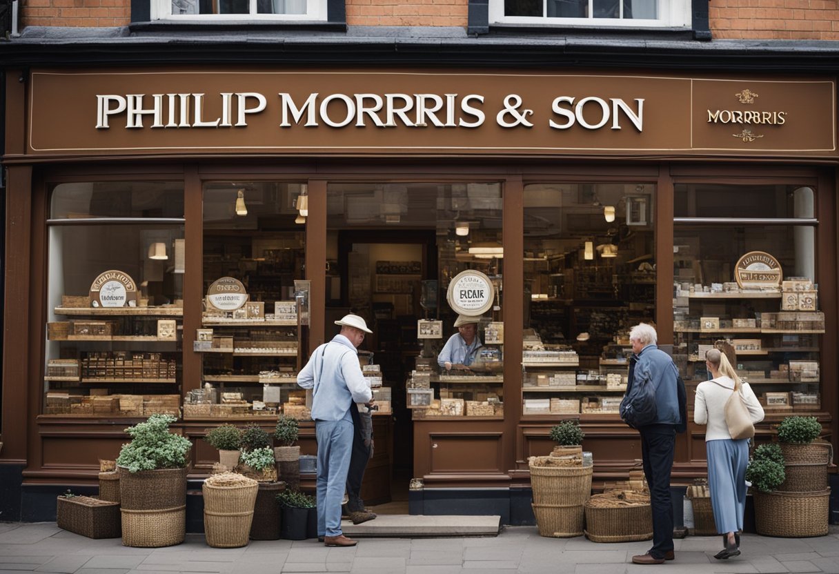 The Philip Morris & Son Hereford shops bustling with customers and staff, showcasing a variety of outdoor and country attire and accessories