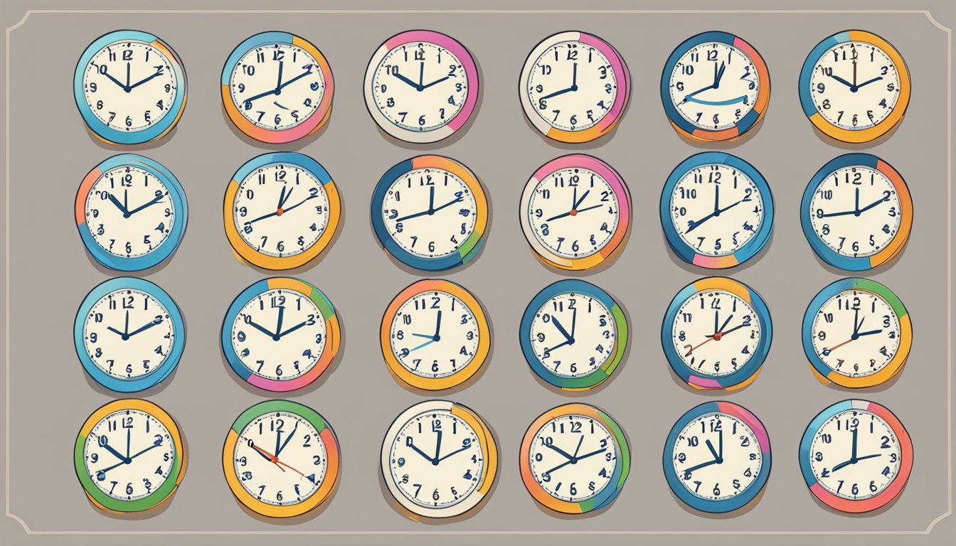 A clock showing 12-hour intervals for each day of the week, with a clear schedule for intermittent fasting