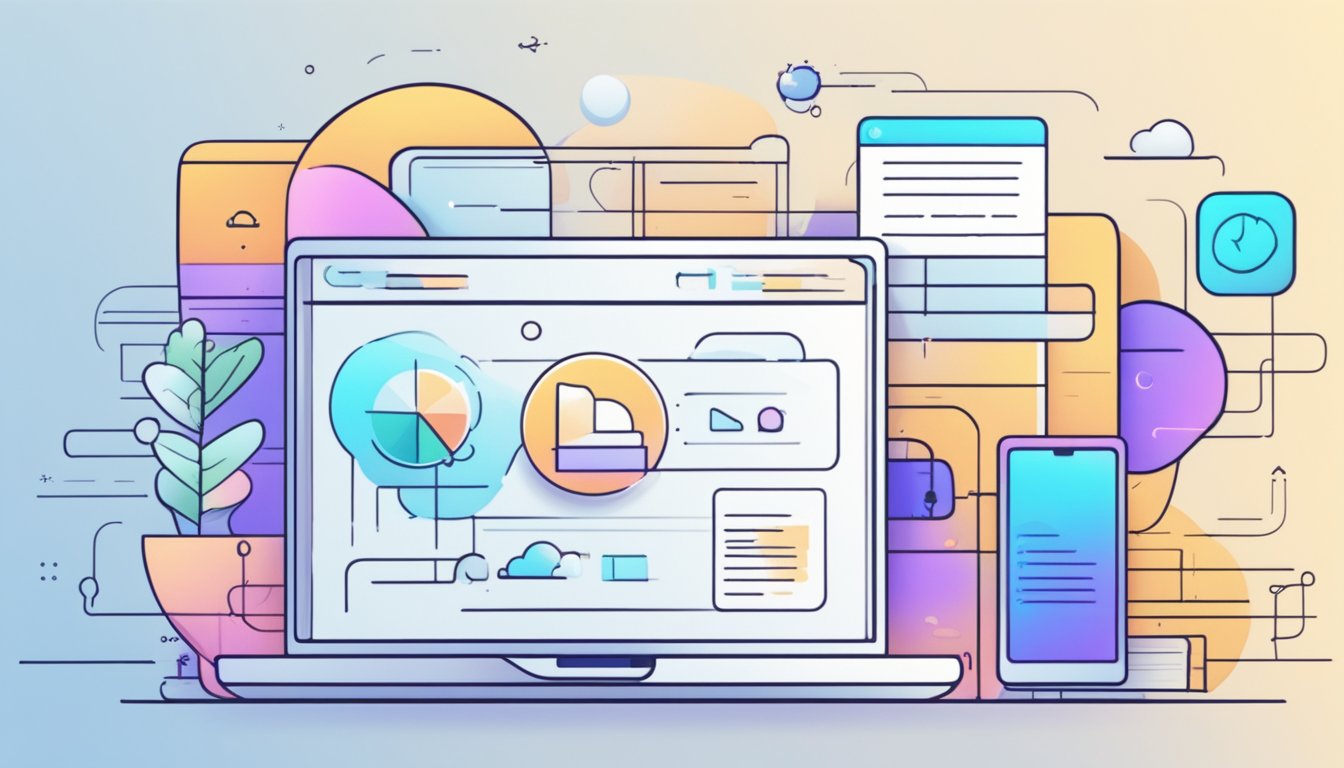 Et rent, moderne grensesnitt med intuitive navigasjonselementer for en landingsside
