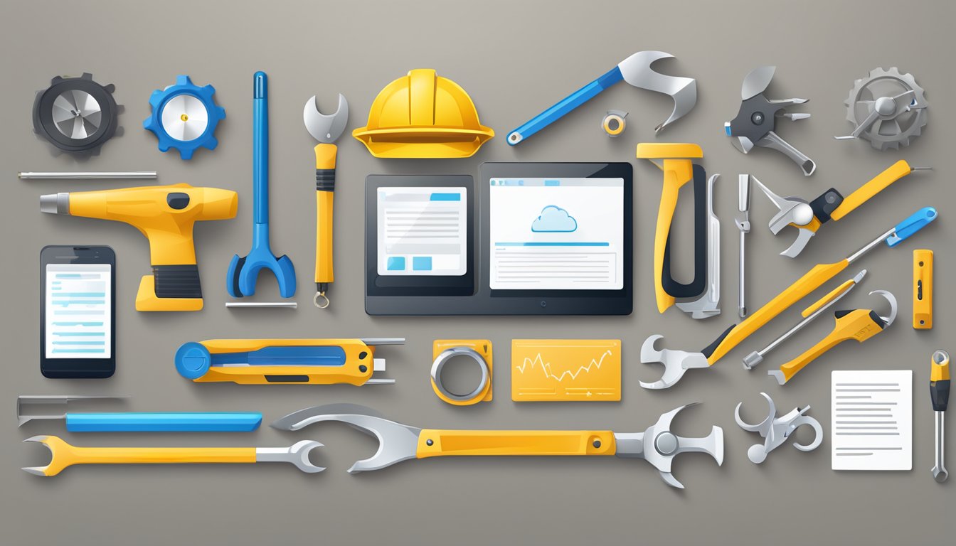 En rekke verktøy og plattformer vist på en landingsside