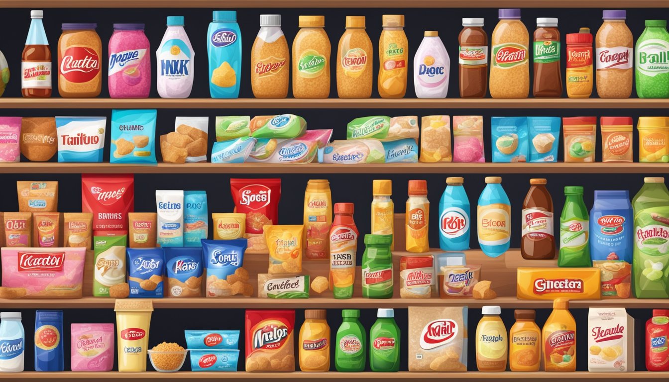 A table with various sugar brands arranged neatly for comparison