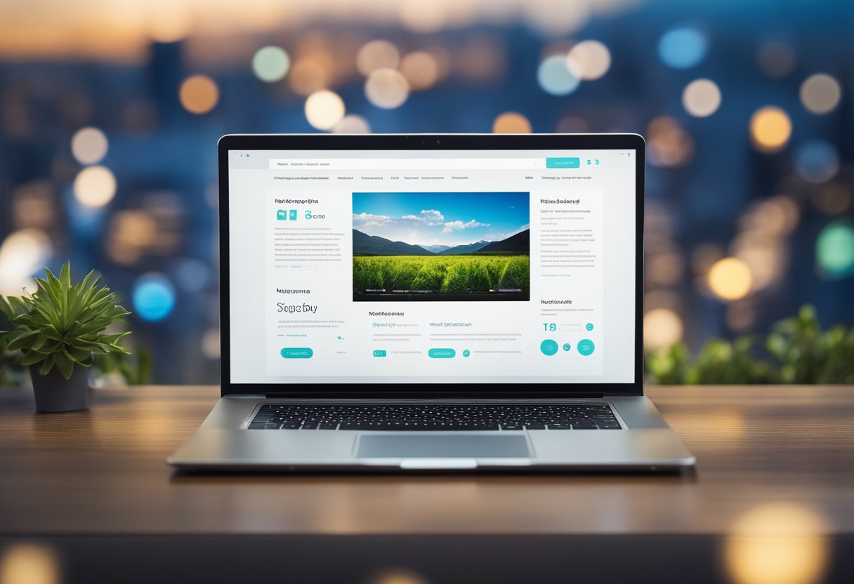 A laptop displaying a modern, user-friendly website with clear navigation and visually appealing design elements