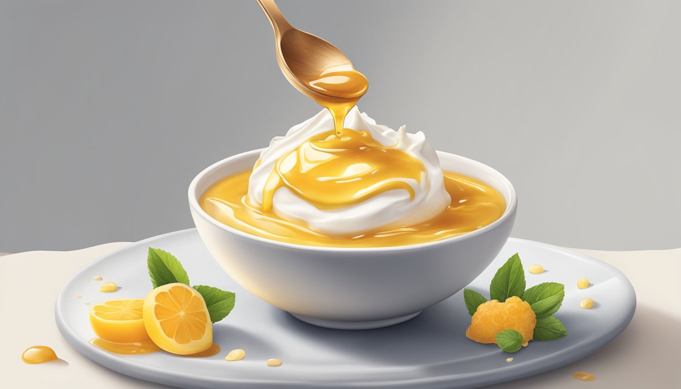 A spoonful of noosa finest yoghurt with honey drizzle on top