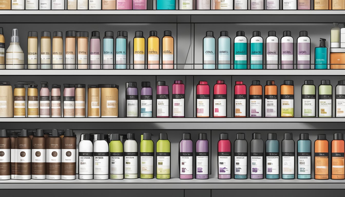 A variety of hair colors (blonde, brunette, red, black) with bottles of Acure Organics dry shampoo lined up on a shelf