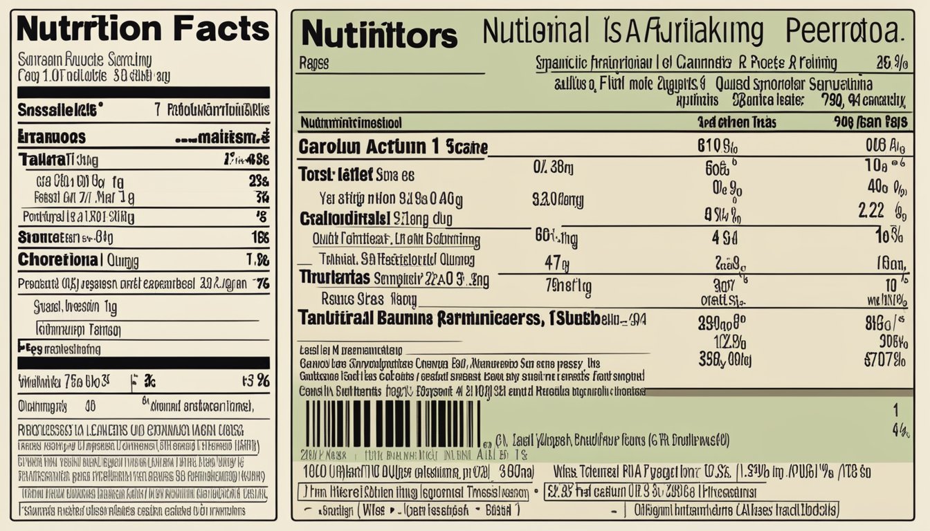 A close-up of a truRoots Organic Sprouted Quinoa nutritional label with the product name and key nutritional information prominently displayed