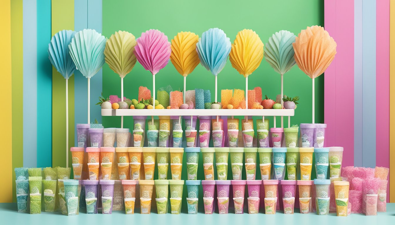 A colorful assortment of YumEarth organic pops arranged in a playful and inviting display