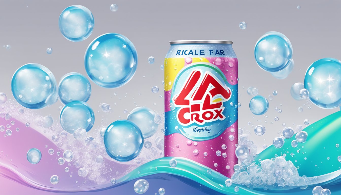 A can of La Croix sparkling water surrounded by refreshing bubbles and a clean, minimalist background