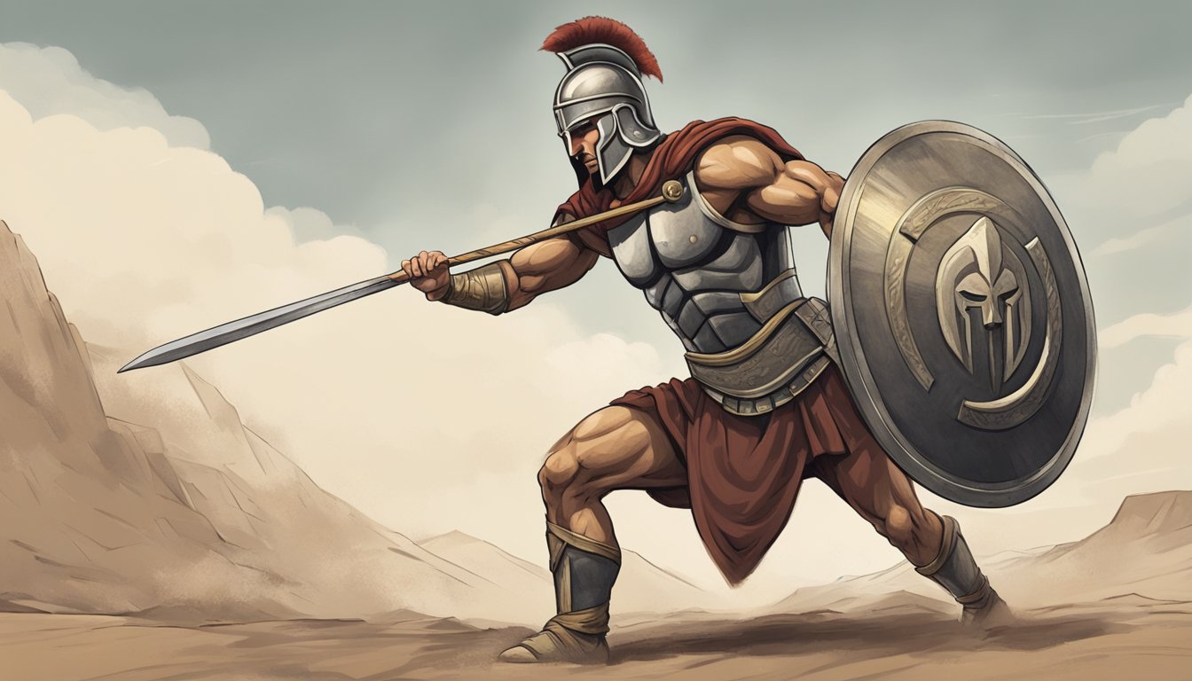 A Spartan warrior trains vigorously while following the Warrior Diet, drawing historical parallels