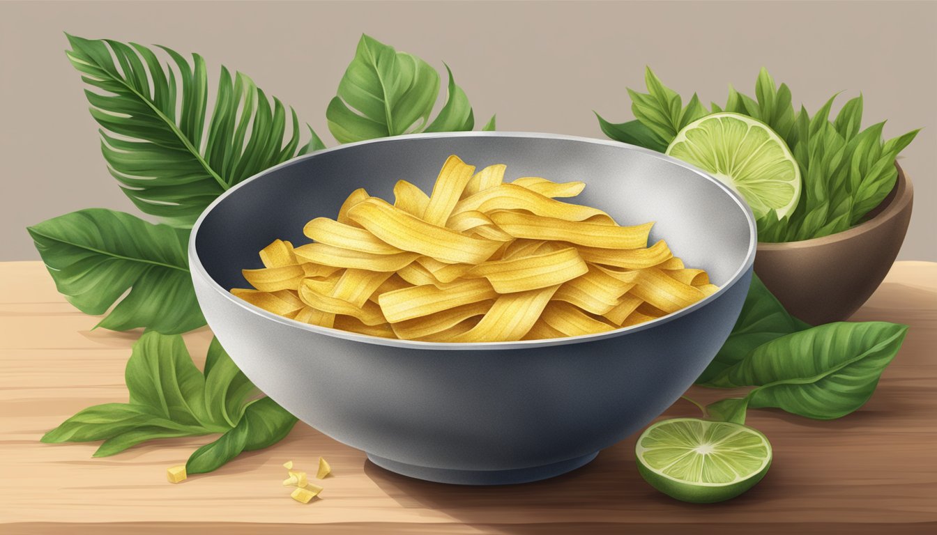 A bowl of artisan tropic plantain strips with sea salt