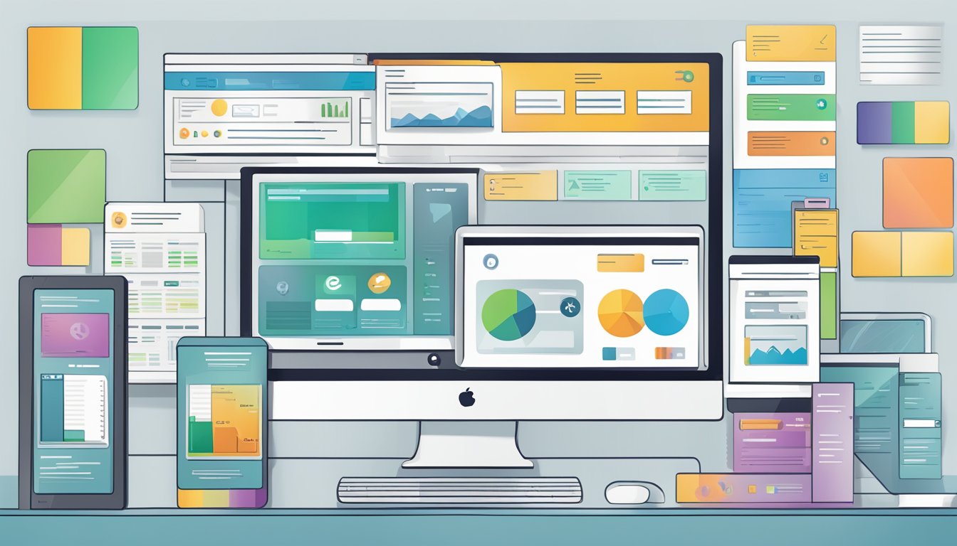 En dataskjerm som viser et WordPress-dashbord med flere avanserte innholdshåndteringspluginer åpne og aktive