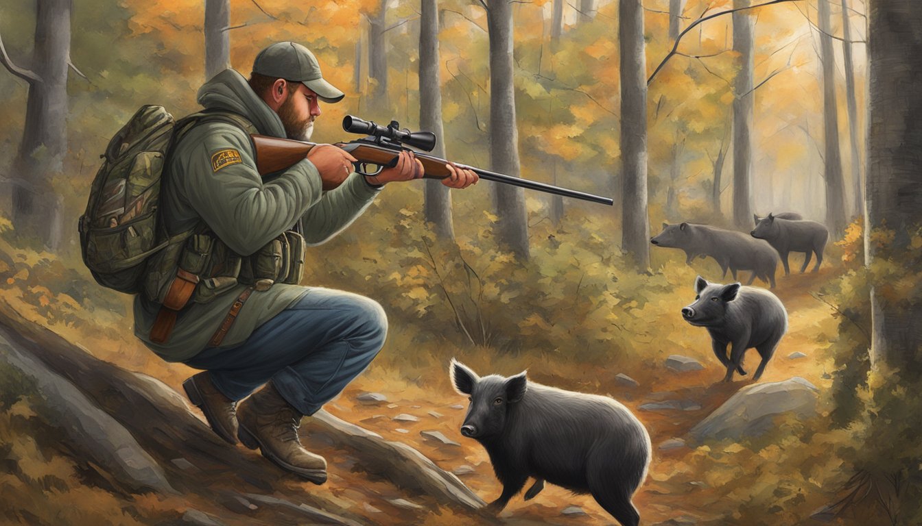 A hunter in Massachusetts demonstrates ethical hog hunting practices, emphasizing education and respect for wildlife