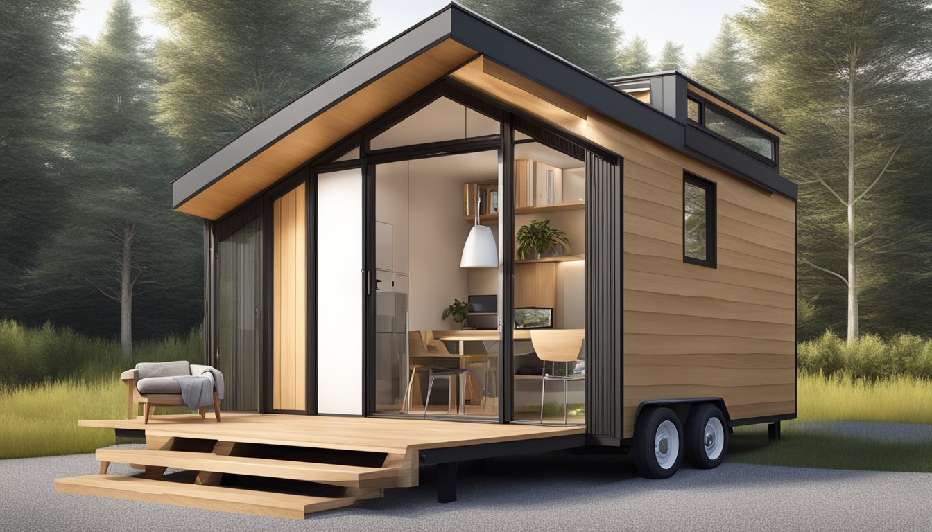 A compact tiny house with a functional basement, featuring clever space-saving solutions and efficient layout for maximum usability