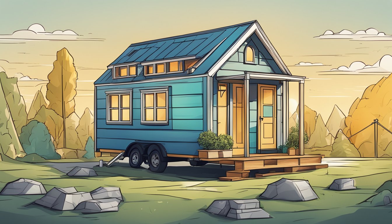 A tiny house surrounded by obstacles and potential solutions