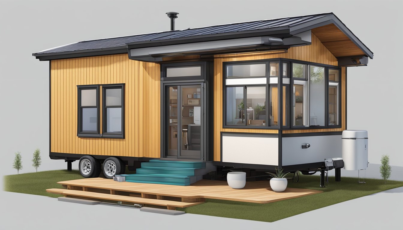 A 650-square-foot tiny house with exposed mechanical, electrical, and plumbing systems