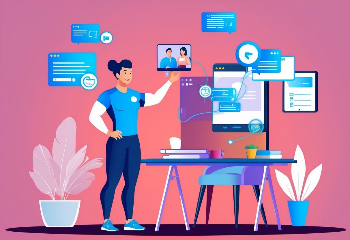 A virtual personal trainer guides a client through online onboarding, avoiding common mistakes