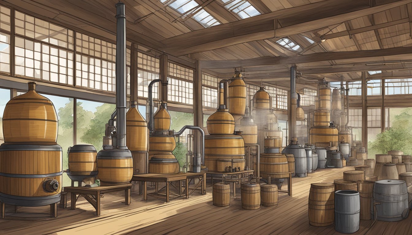 A distillery in Texas with traditional Chinese baijiu production equipment and techniques being used