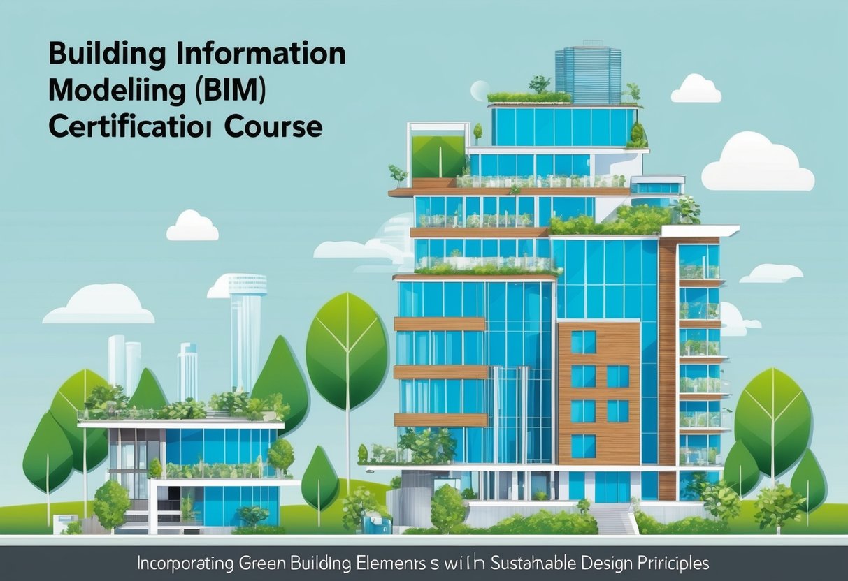 A building information modeling (BIM) certification course with sustainable design principles, incorporating green building elements and technologies