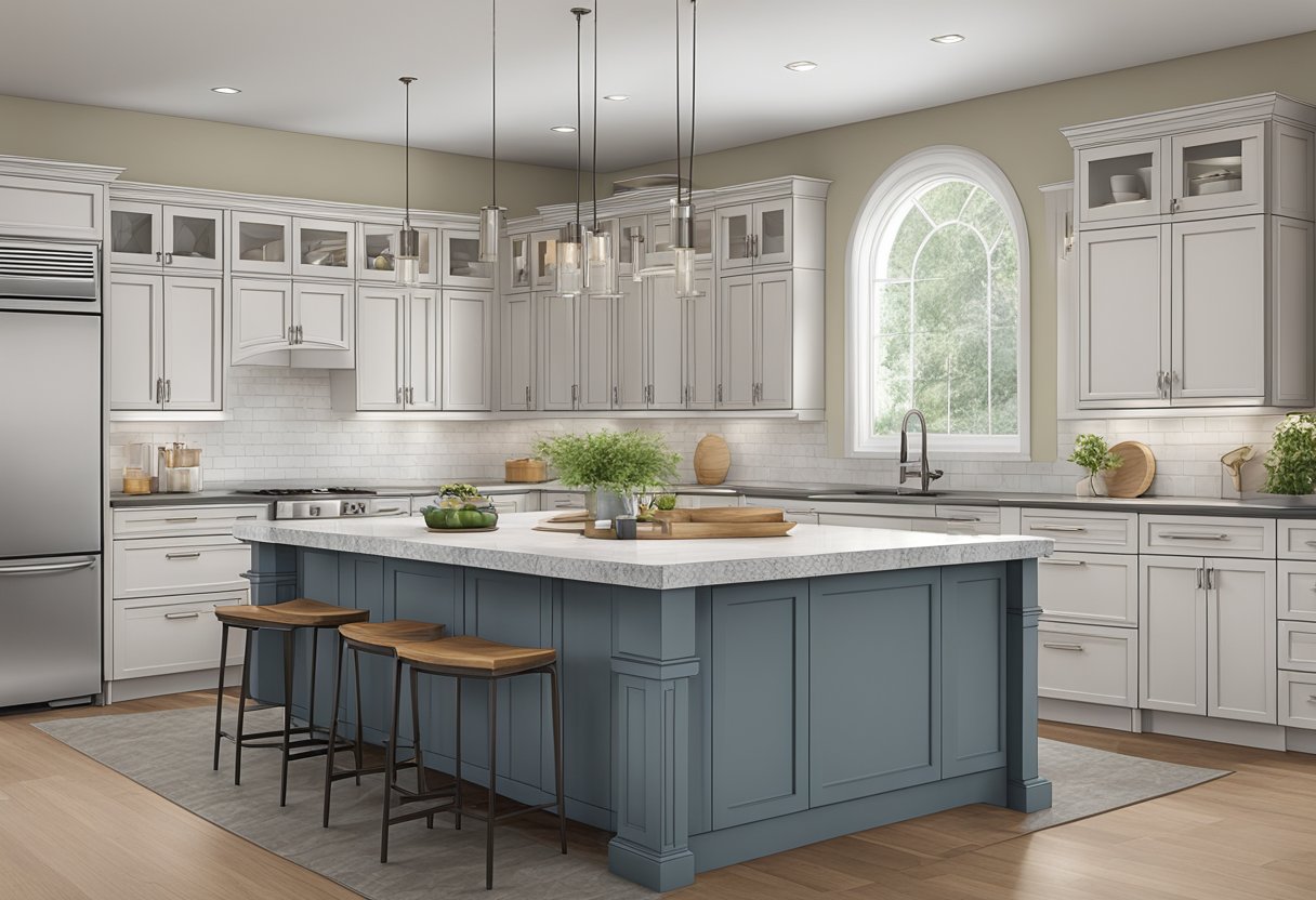 A kitchen with custom cabinets features unique designs and high-quality materials, while builder grade cabinets are standard and mass-produced