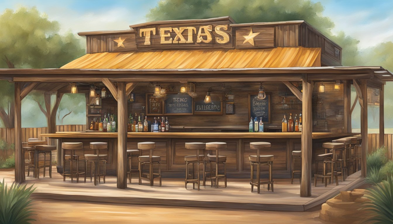 A rustic Texas bar with cowboy decor, live country music, and a large outdoor patio