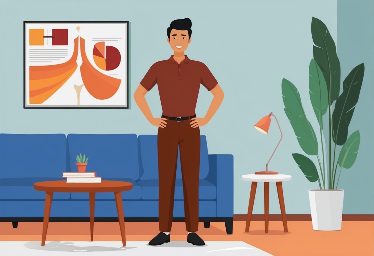 A person with improved posture standing confidently