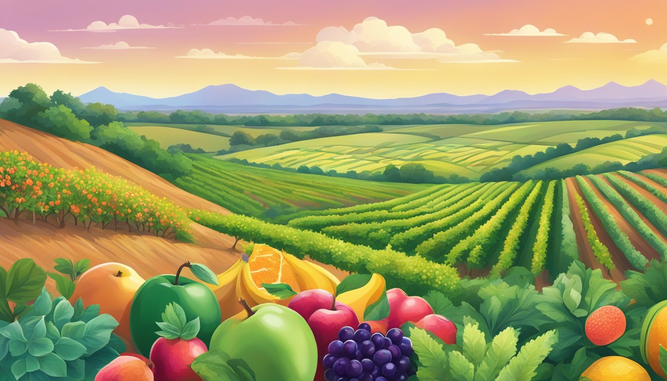 Lush fields of vibrant fruits and herbs sprawl across the Texas landscape, ready for harvesting