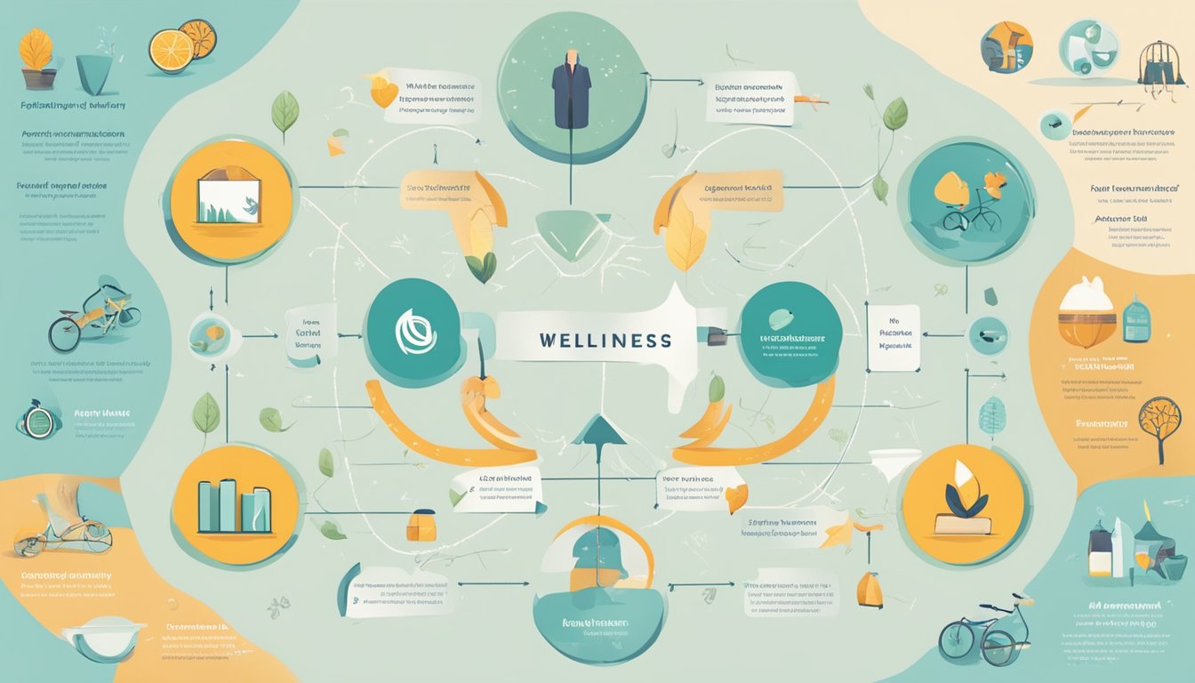 A serene, healthy liver surrounded by symbols of wellness and lifestyle factors, with arrows pointing towards positive health outcomes