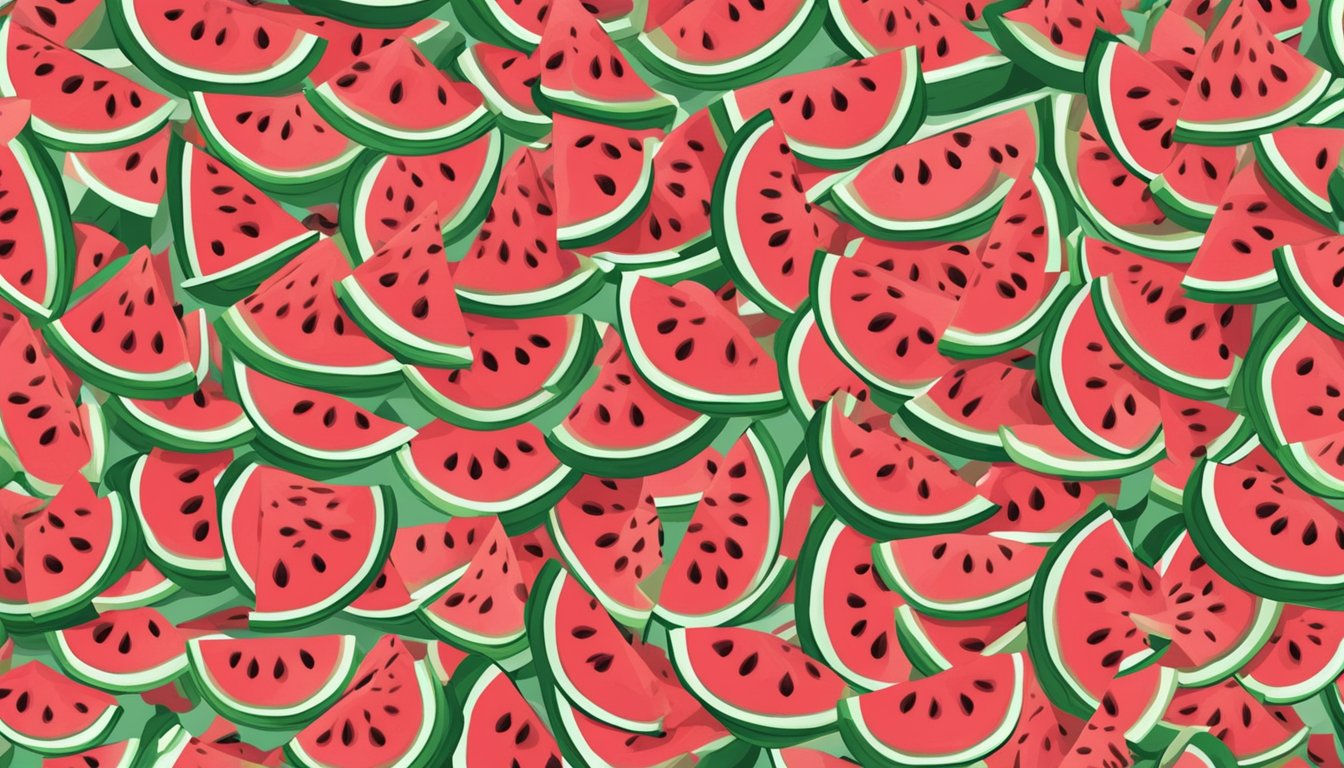 A pile of watermelon seeds with a vibrant watermelon in the background, showcasing the health benefits of consuming the seeds