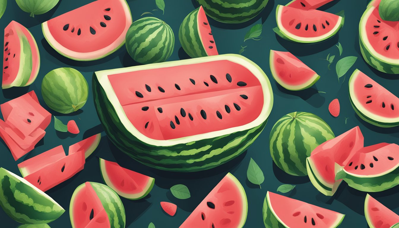 A watermelon being sliced open to reveal innovative watermelon products