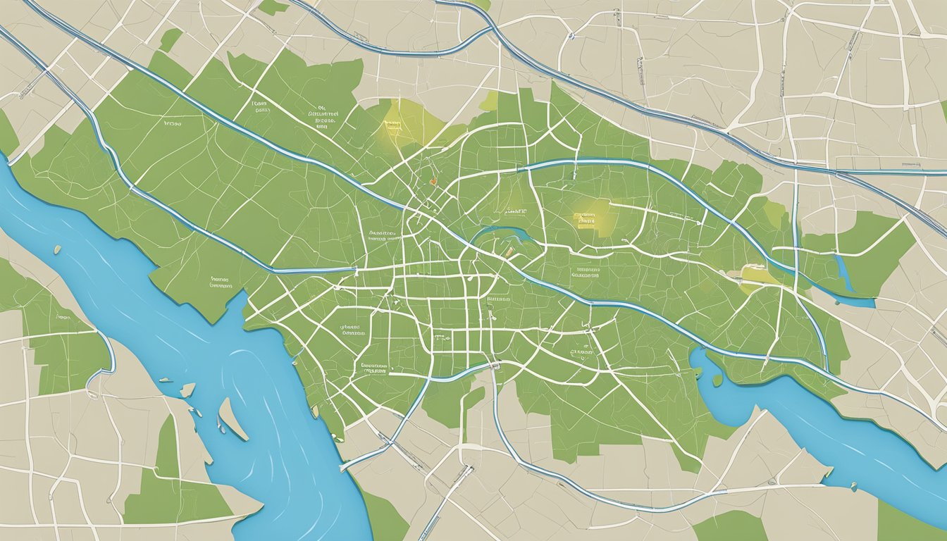 A map of the District of Columbia with highlighted hunting areas and tracking tools