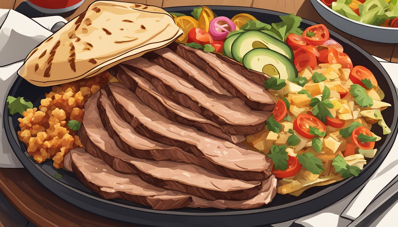 Freshly grilled steak, tender chicken, and seasoned pork piled high with vibrant toppings on a warm tortilla