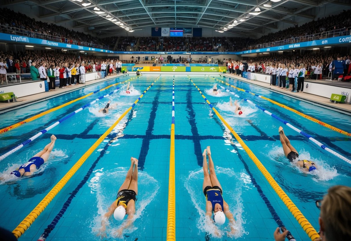 The Aquatics Centre in London is bustling with activity as para-swimmers compete in the 6 best pools, surrounded by cheering spectators