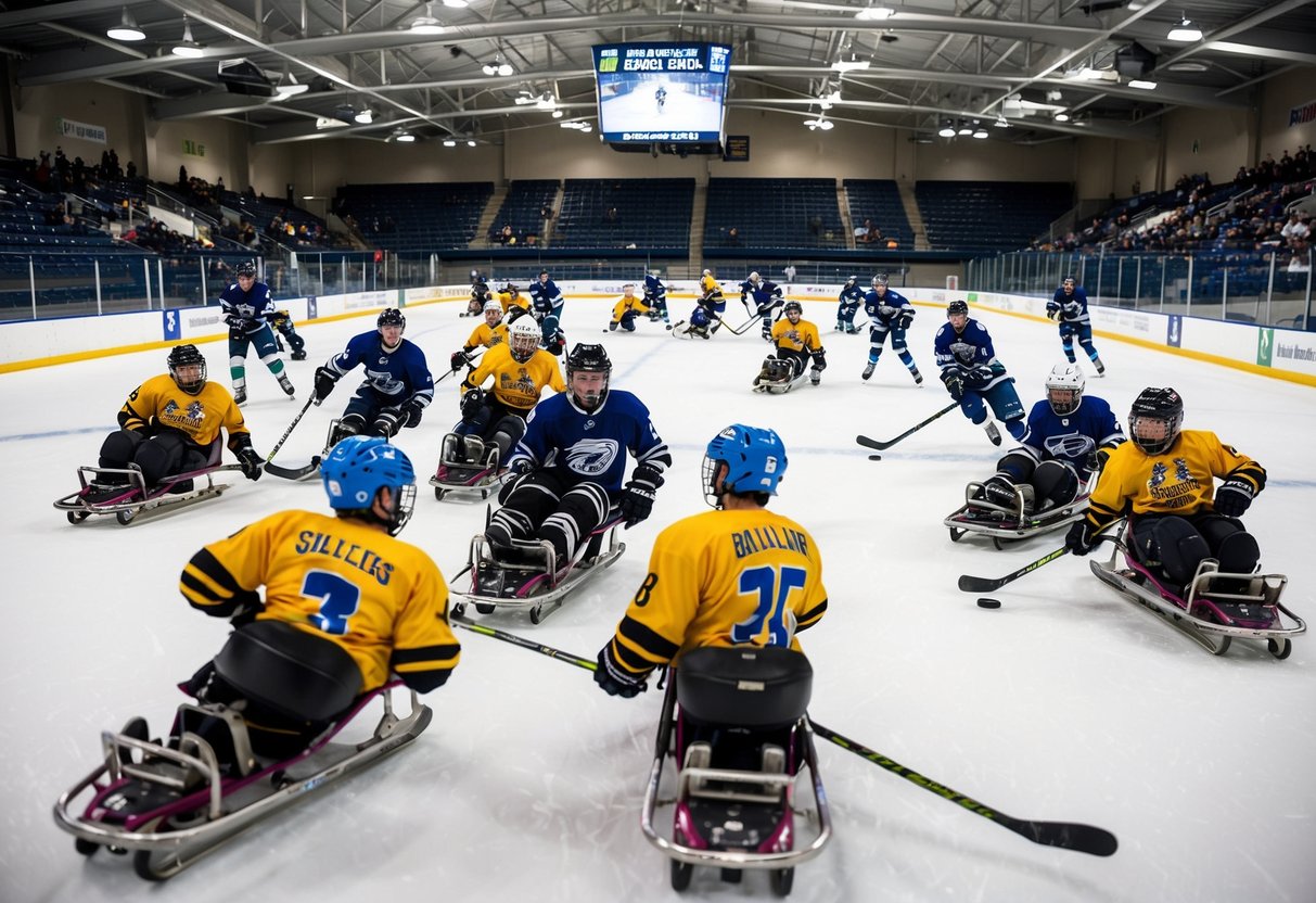 The Eagle River Sports Arena buzzes with excitement as sled hockey teams compete in a thrilling tournament.</p><p>The sound of sleds gliding across the ice fills the air, while players fiercely battle for the puck