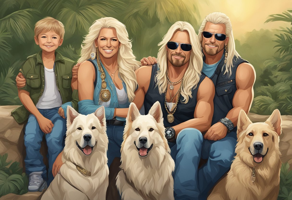 A family portrait with Dog the Bounty Hunter, his wife, and children, showing love and unity