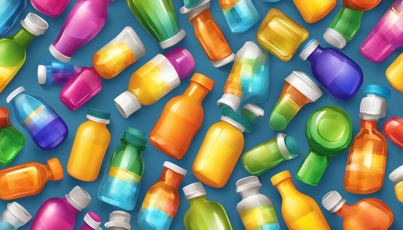 A colorful array of vitamin bottles bursting with energy and vitality