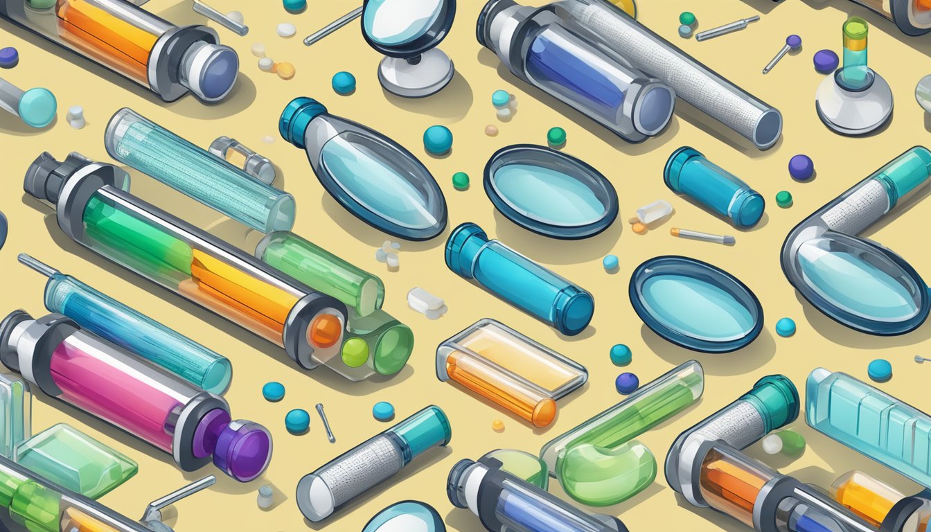 A laboratory setting with test tubes, microscopes, and DNA strands, showcasing the intersection of nutrition and genetics in personalized health