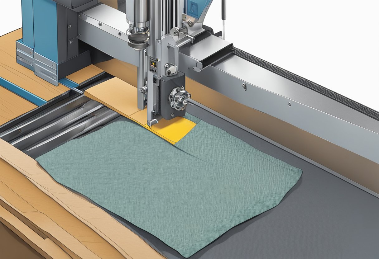 A sturdy, high-quality fabric being tested for durability with a martindale machine, showing resistance to abrasion and wear