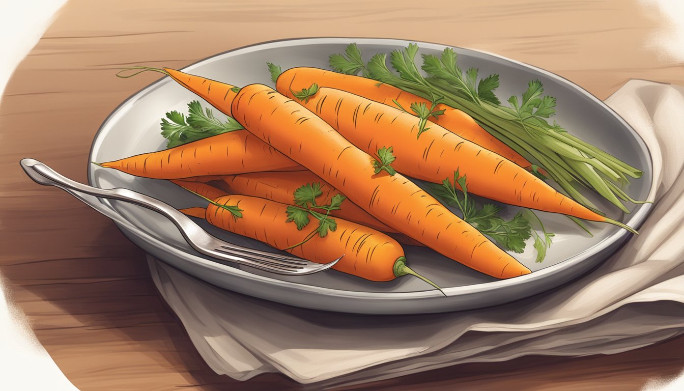 A pile of steamed carrots on a plate, with a soft, comforting atmosphere