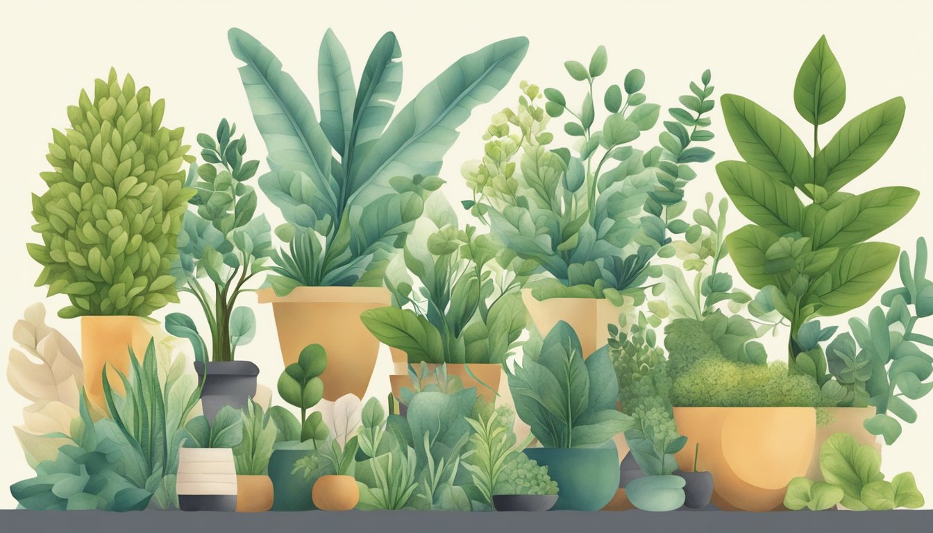 A group of diverse plants intertwine, sharing nutrients and support, symbolizing the exchange of advice and growth