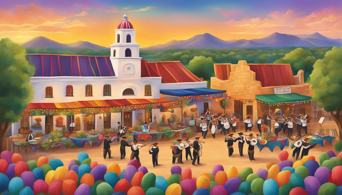 A colorful fiesta with mariachi bands, historic missions, and mouth-watering Tex-Mex cuisine in the backdrop of the Texas Hill Country